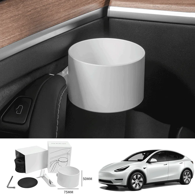 Car Door Cup Holder Multifunctional Water Cup Storage Box Car Accessories For Tesla Model 3 Model Y 2022 2021 2020 2019 2018