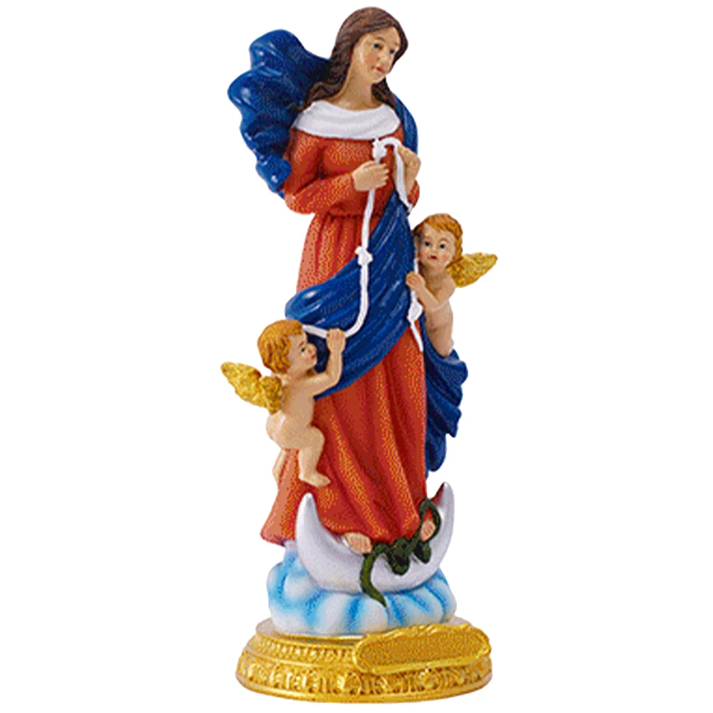 

Statues Character Ornament Miniature Virgin Mary Shaped Figurine Decorate Desktop Resin Model Mother