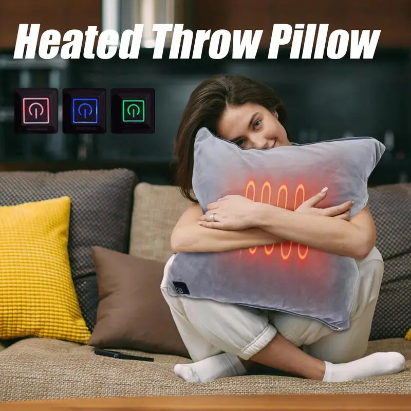 

Winter Office Heated Throw Pillow Chair Cushion Pad Cotton Thick Heating Cushion Dining Chair Seat Pads Garden Floor Cushion