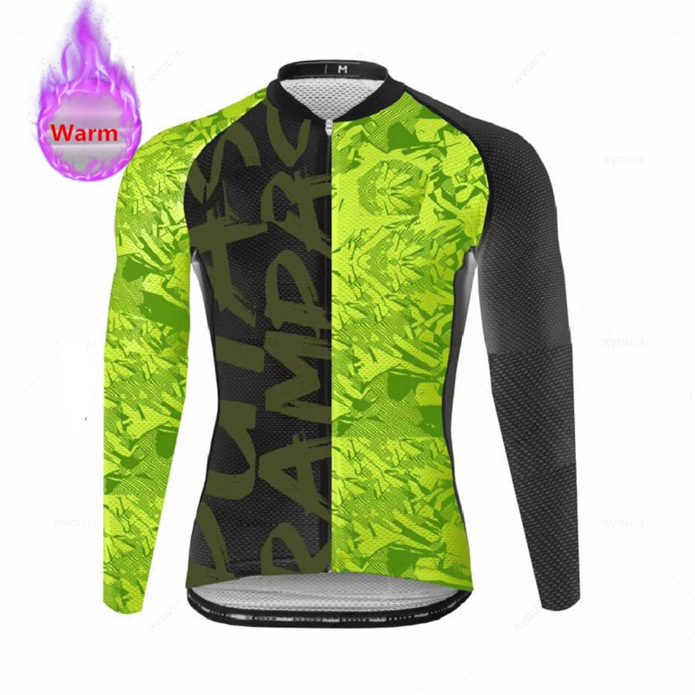 

Новинка 2022, футболка для велоспорта Maillot Ciclismo, велосипедная рубашка с длинным рукавом, теплые флисовые зимние топы для дорожного и горного в...