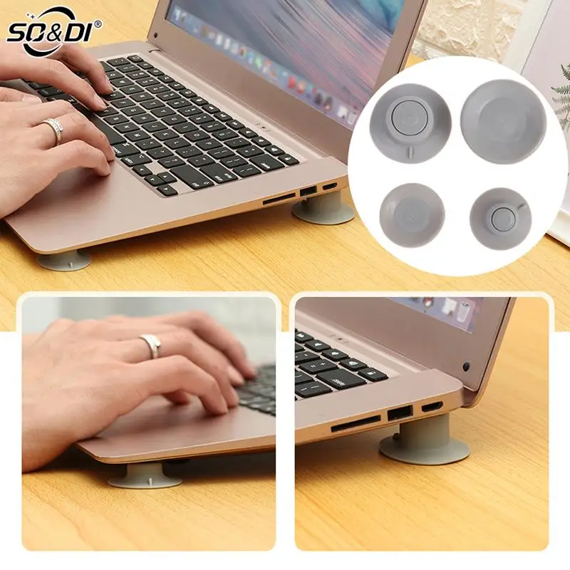

4Pcs Laptop Cooling Stand Heat Reduction Pad For PC Laptops Soft Non-slip Feet Holder Notebook Support Height Increase Bracket