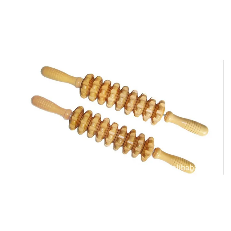 9-колесо деревянный массажер живота многофункциональный ролик для фитнеса палка