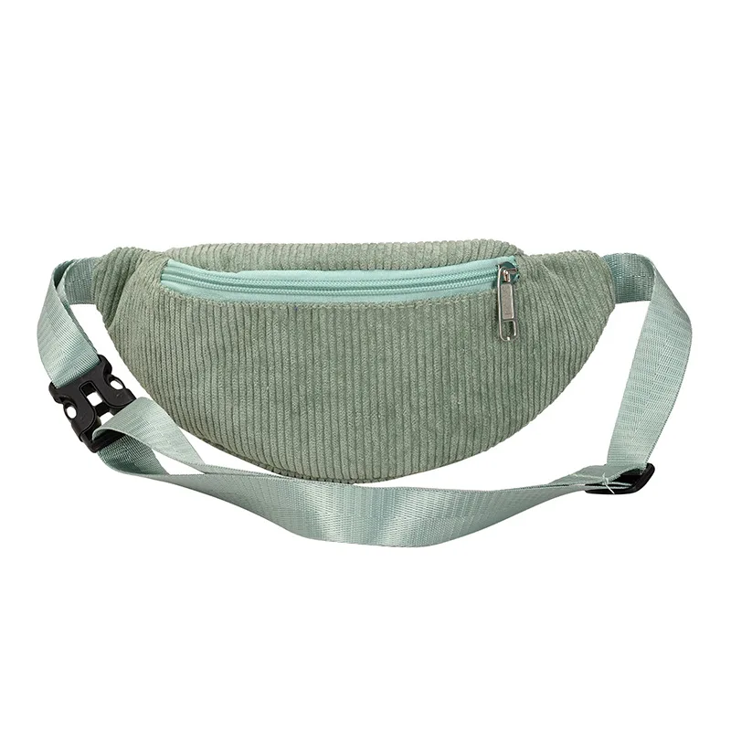 

Corduroy Solid Classic Crossbag Hip Bag For Women DOM ET-005