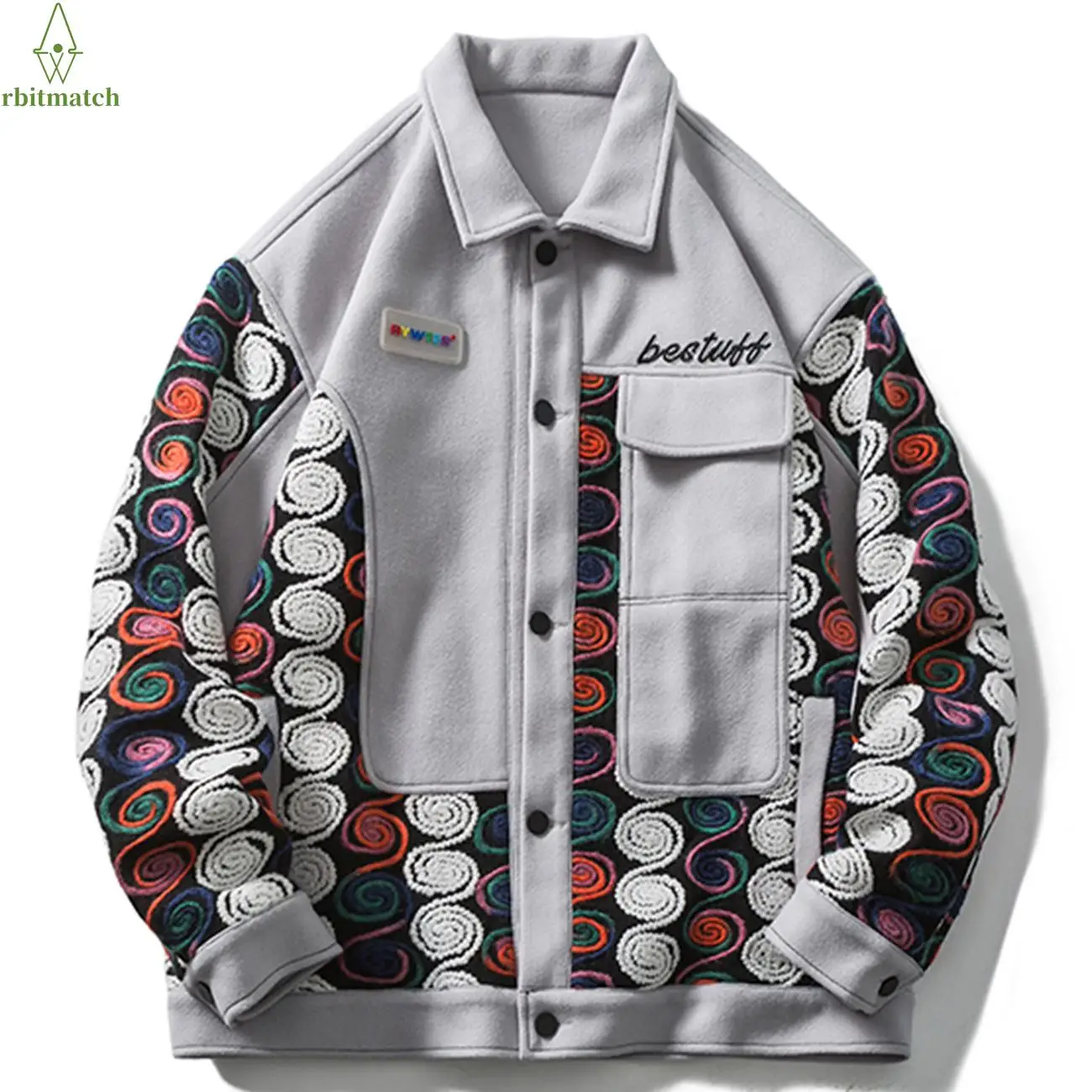 

Arbitma 2021 Men Hip Hop Jacket Embroidery Letter Patchwork Harajuku Jacket Coat Streetwear Casual Cotton Jacket Autumn Outwear