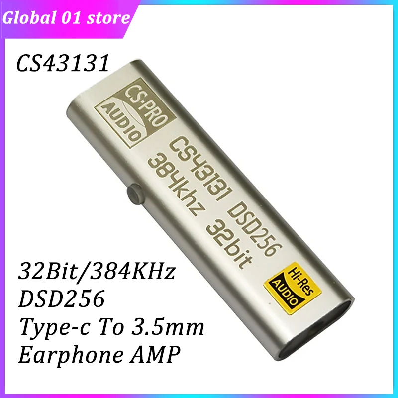 

DAC Headphone Amplifier CS43131 DSD256 Decoding USB External Sound Card 32Bit 384KHz Type-c To 3.5 MM Decoding Adapter Audio Amp