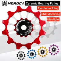 meroca 12t mtb road bike rear derailleur ceramic bearing pulley wide narrow tooth bicycle guide wheel for shimano sram