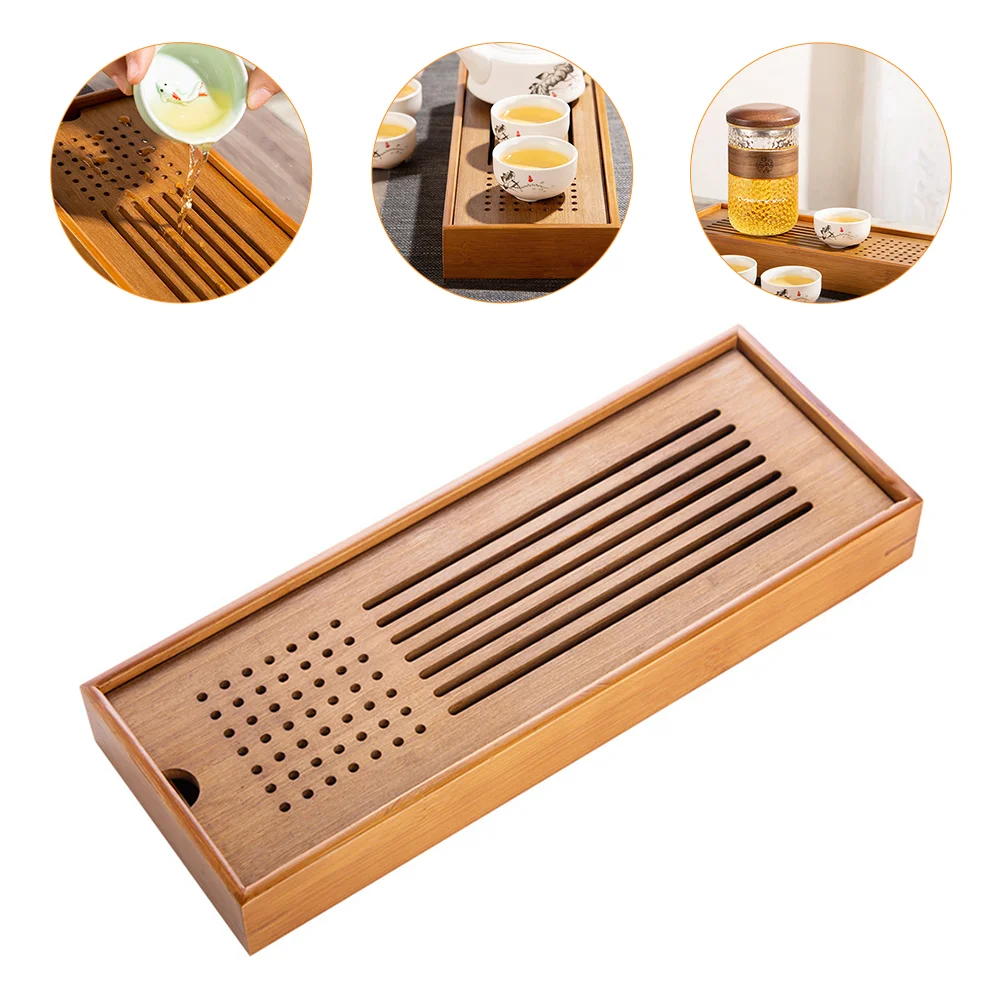 

Tray Tea Serving Drainage Plate Drain Gongfu Draining Table Coffee Wooden Japanese Set Water Storage Holder Nesting Chinese