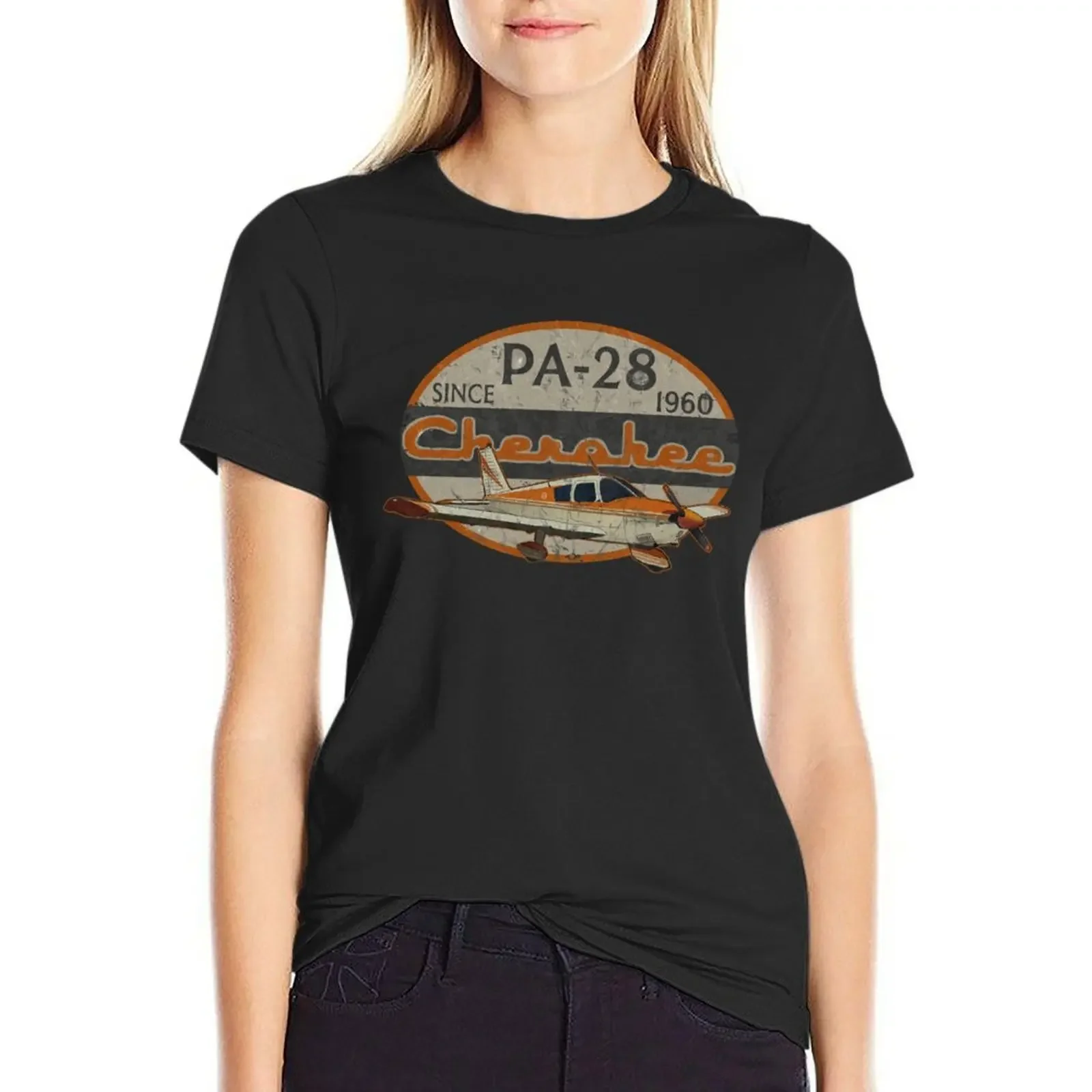 PA-28 Piper Cherokee с 1960 года ретро футболка винтажным дизайном женская одежда