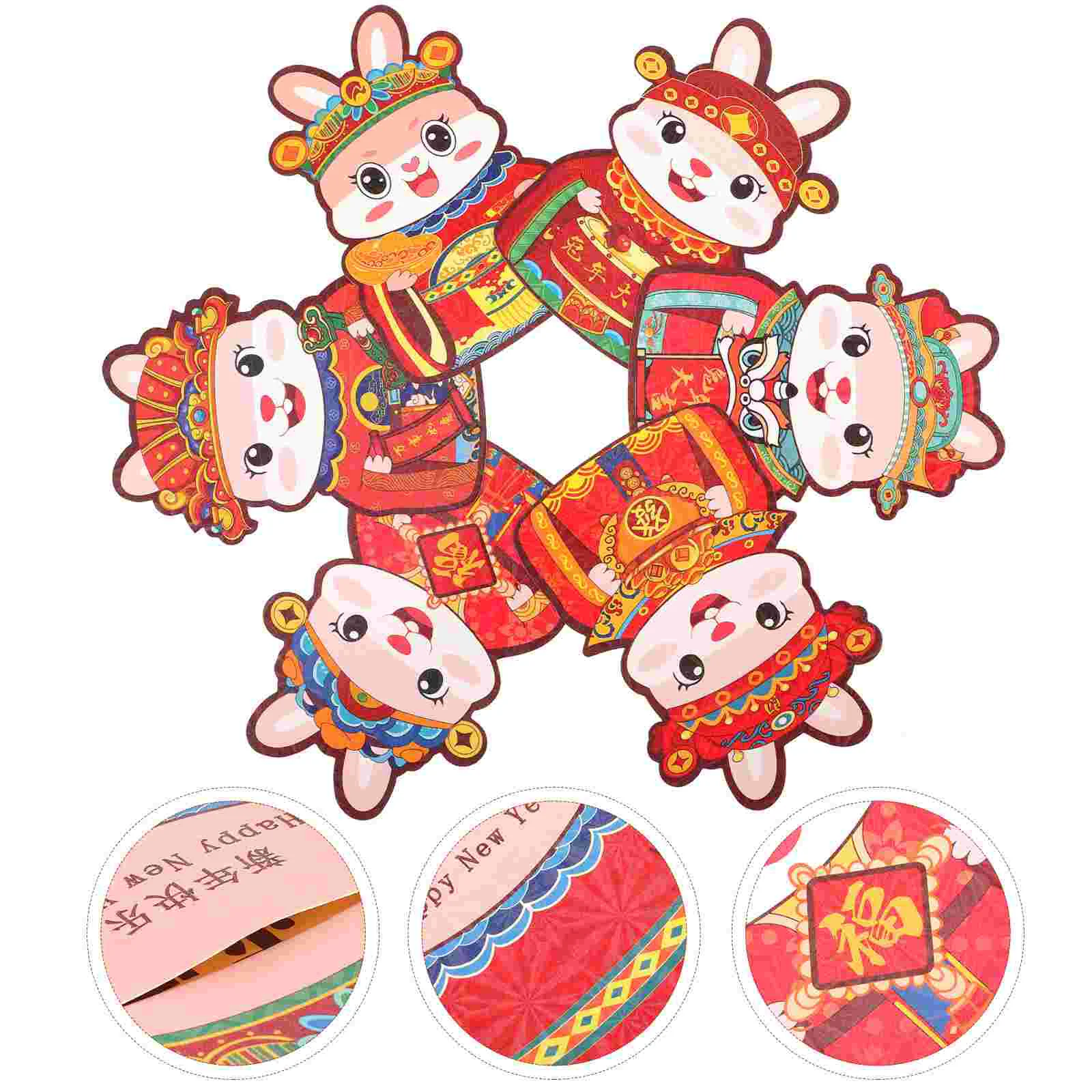

Red Year Packet Money Envelopes New Envelope Bunny Bag Packets Chinese Pocket Paper Cartoon Luck Festival Pattern Rabbit Spring