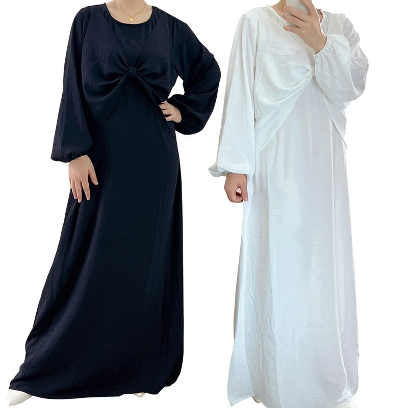 

Dubai Abaya Turkey Inner Dresses Muslim Fashion Women Islamic Satin Marocain Kaftan Eid Hijab Long Robe Femme Lining Vestido