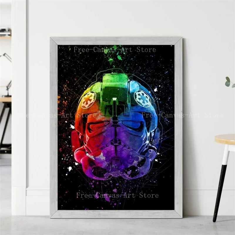 Плакаты из мультфильма Disney аниме акварельные постеры Звездных войн Картина на