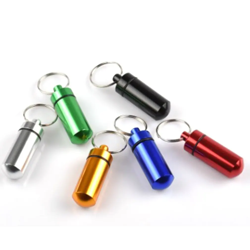 

Waterproof Aluminum Pill Box Case Bottle Cache Drug Holder Container Keychain Medicine Box Health Care