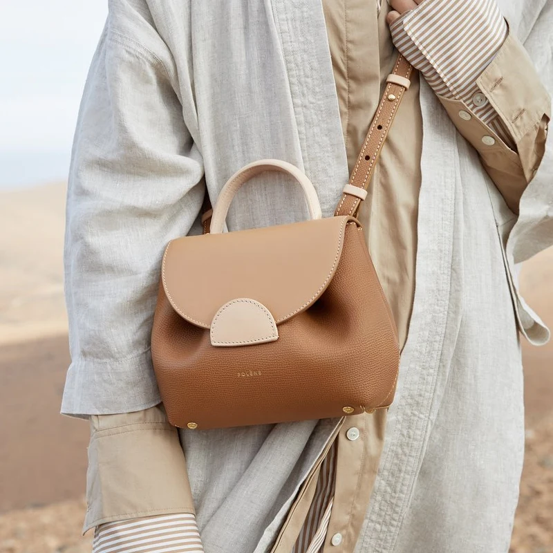 

Small Polene bag women's French design light luxury single shoulder crossbody bags leather portable female bag
