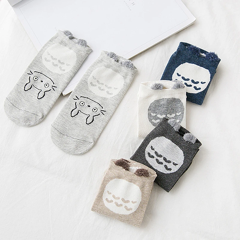 22 Style 5pairs Cute Animal Cotton Socks Female Kawaii Cat With Dog Summer Short Sock Slippers Women Casual Soft Funny Boat Sock