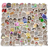 103050100pcs cute cartoon chunky cat graffiti stickers scrapbook laptop diary phone luggage waterproof sticker decal kid toy
