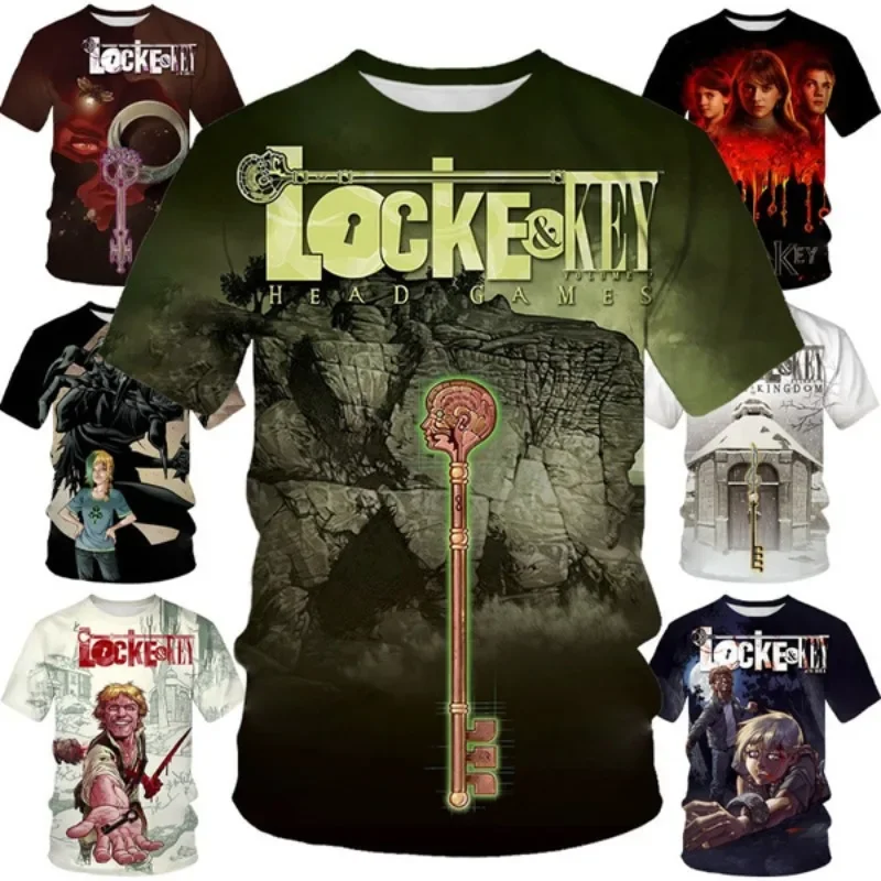 

Supernatural TV Series Locke and Key 3d Printing Men's Short-sleeved T-shirt Hip-hop Unisex Casual Round Neck T-shirt Streetwear