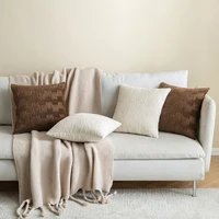 velvet cushion cover for sofa living room crinkle line american cushion backrest housse de coussin decorative pleated pillowcase
