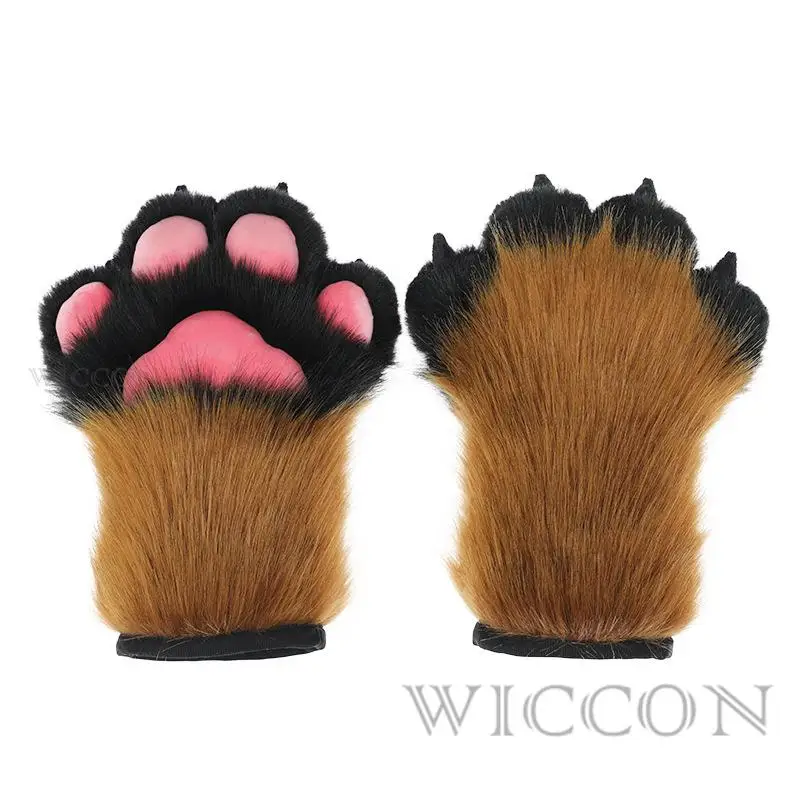 Перчатки с пушистыми лапами костюмы для косплея кошка овца тигровый коготь