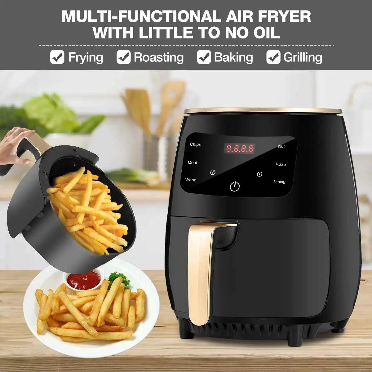 AUGIENB 1400 Вт 220 л безмасляная фритюрница здоровая мультифункциональная умная с