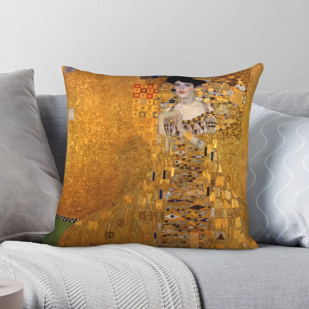 

Adele Bloch-Bauer I By Gustav Klimt Pillowcase Polyester Linen Velvet Creative Zip Decor Pillow Case Sofa Cushion Cover 18"