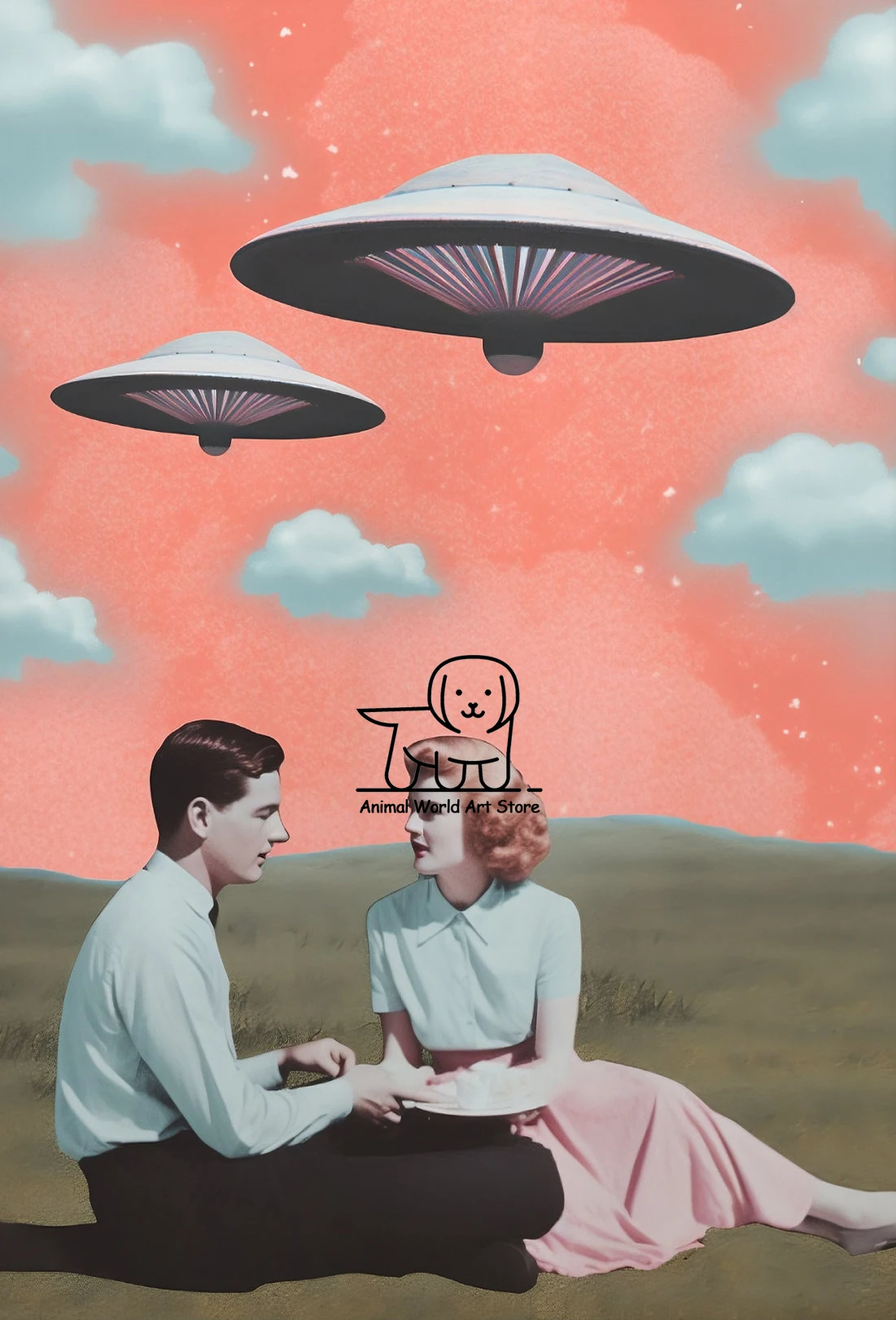 

Винтажные постеры с инопланетным вторжением на холсте