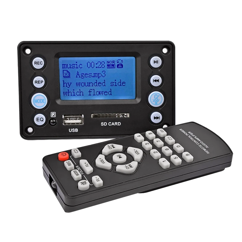5V LCD MP3 Decoder DAC Bluetooth Audio Receiver APE FLAC WMA WAV Decoder Support Recording Radio Lyrics Display