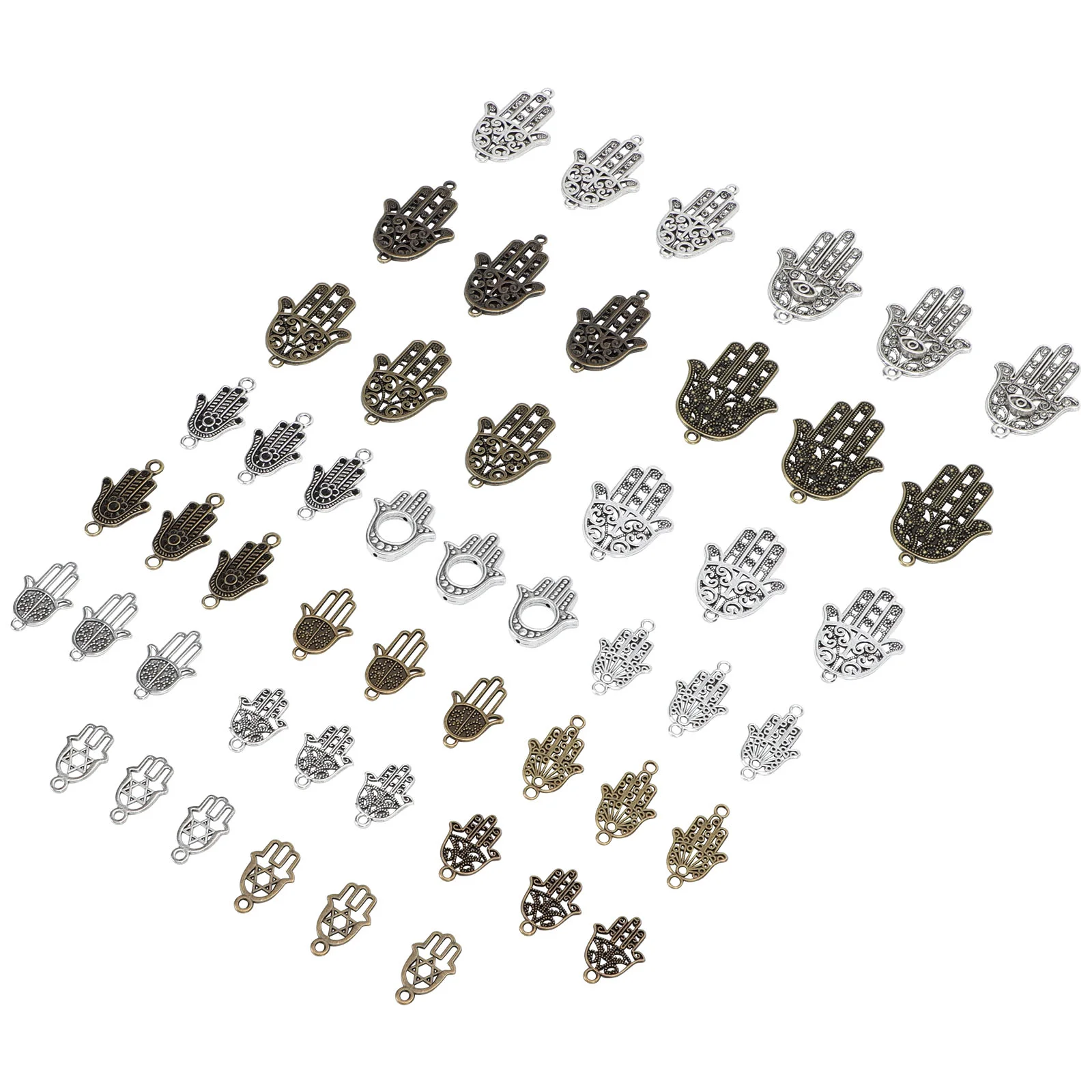 

51pcs Shaped Pendants Tibetan Crafts Supplies Making Beads Tibetan Pendant Evil Eye Pendant