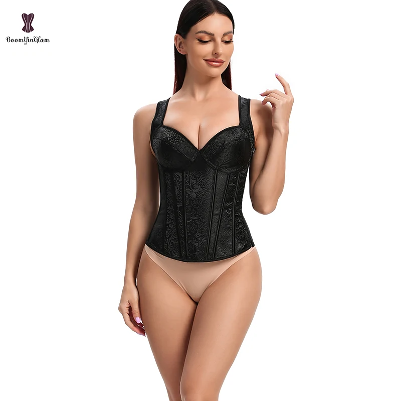 2022 Gothic Strap Corset Dress With Skirt Halloween Costumes Lace Up Boned Bustiers & Corsets Skirt Set Plus Size S-6Xl