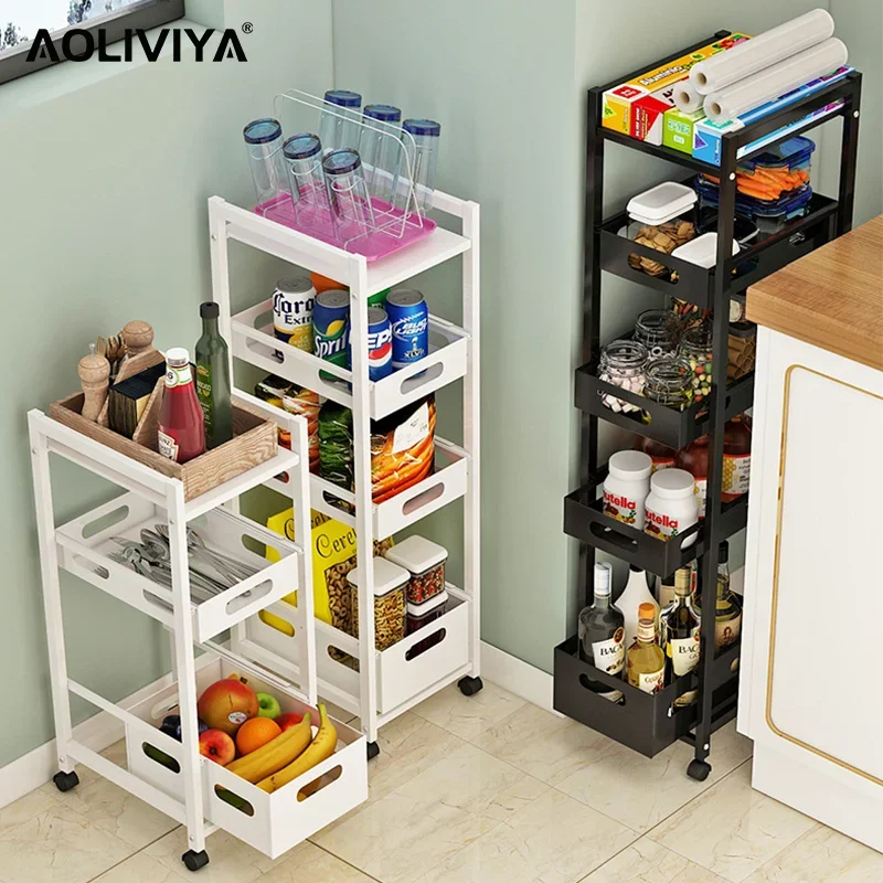 

Кухонный холодильник SH AOLIVIYA, стойка для сэндвичей, выдвижной многоуровневый шкаф для хранения в туалете с колесами, кухонная приправа, Органайзер