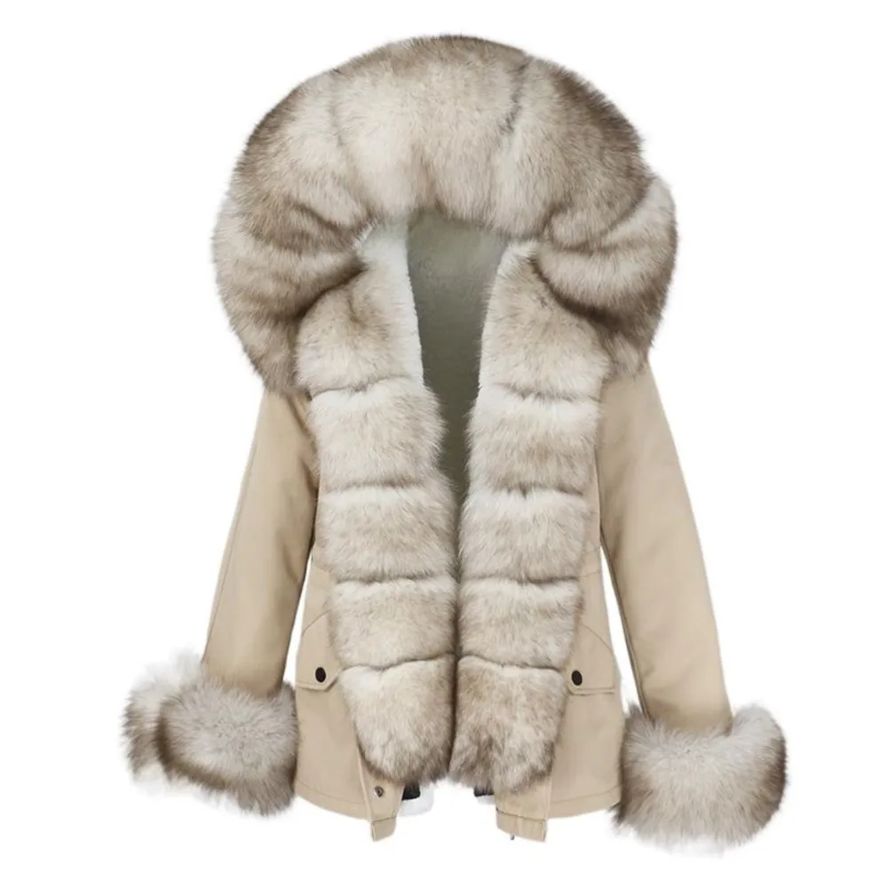 2023 Women's Waterproof Parka Real Fur Coat Winter Thicken Warm Jacket Ladies Natural Fox Fur Collar Hooded Detachable Outerwear