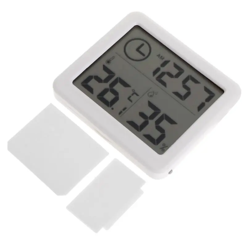 automatic electronic temperaturehumidity monitor clock 3 2 lcd digital screen free global shipping