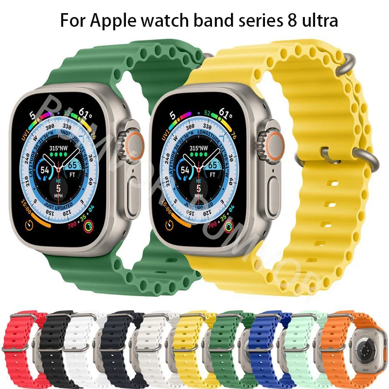 

Ocean Band for Apple Watch Ultra strap series 8 7 6 SE 54321 silicone wrist for iWatch sport stretch bracelet 49mm 45 44mm
