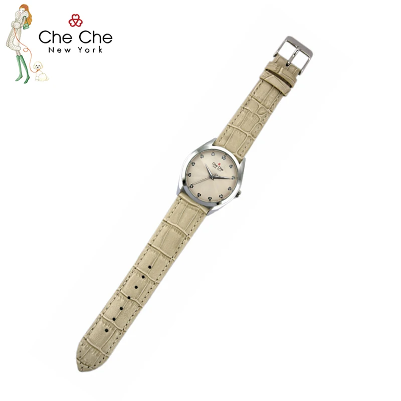 CHE CHE CC0020 women's watch leather strap flow pattern star diamond dial fashion retro commuter with high-end atmosphere