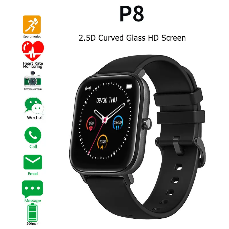 

New P8 Smart Watch 1.4-Inch HD Heart Rate Blood Pressure Monitoring Step Counting Custom Dial Outdoor Sports Ring Men waterproof