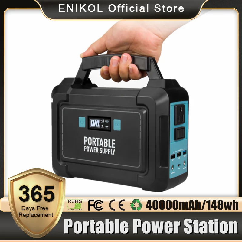 

Portable Power Station Solar Generator 220V 110V for Home Emergency Outdoor Energy Bank Battery Backup Supply Camping 40000mAh