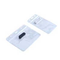 8 8x5 5cmcm magnetic horizontal id badge holder plastic pvc clear resealable waterproof zipper id card pin name tag holder