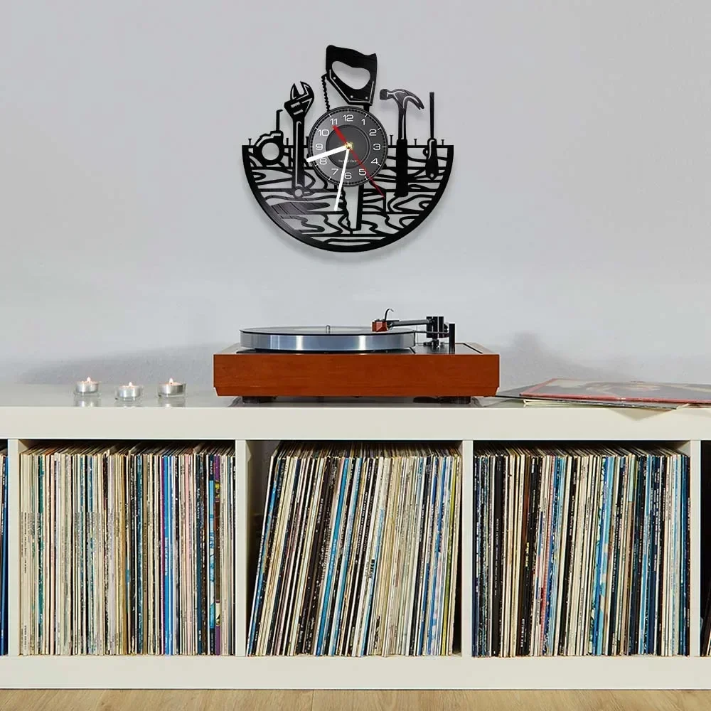 Автомобильные инструменты для гаража настенные часы с виниловой пластиной