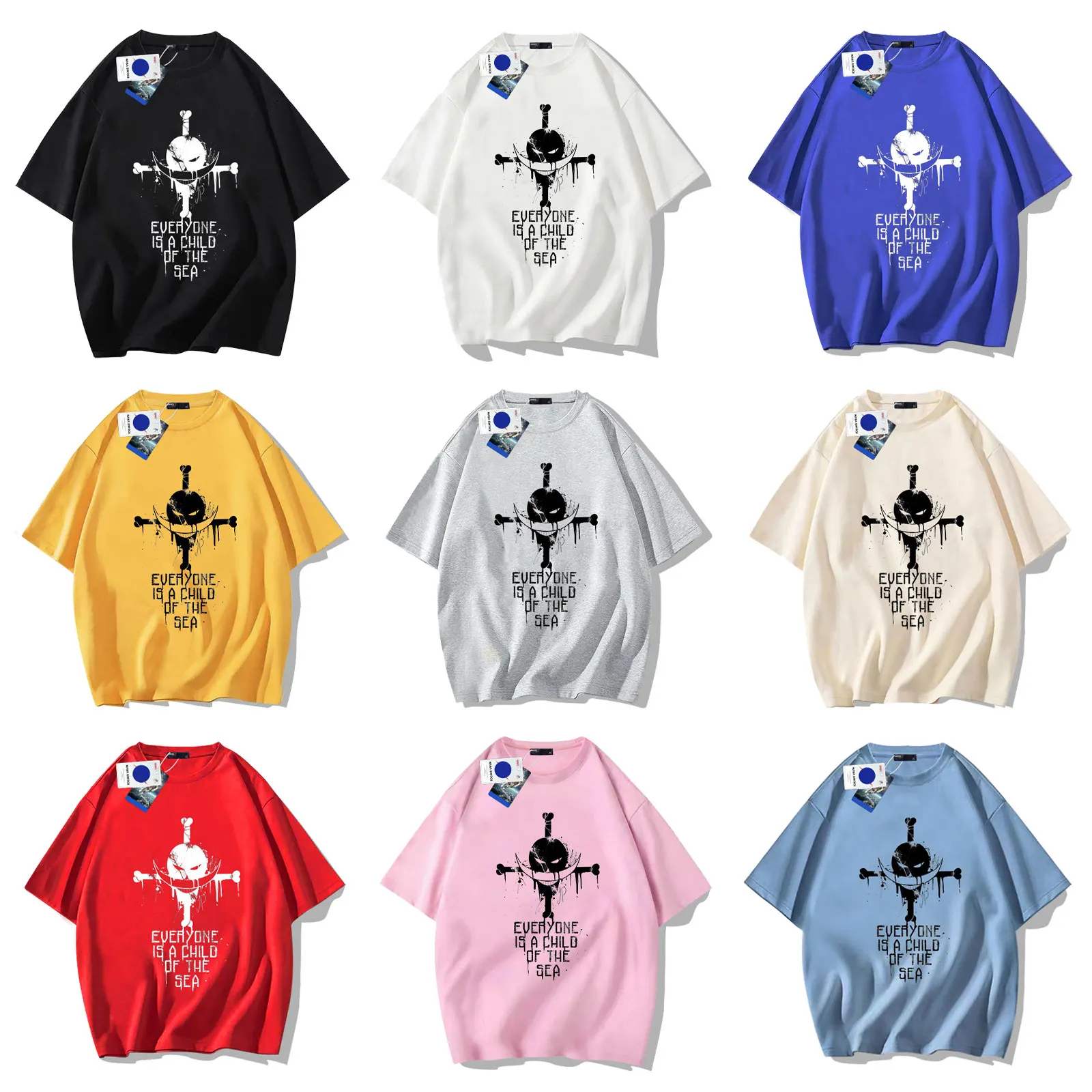 

Модная летняя футболка унисекс с изображением персонажей аниме: белая борода Пираты Эдвард Ньюгейт, футболка с короткими рукавами и графич...