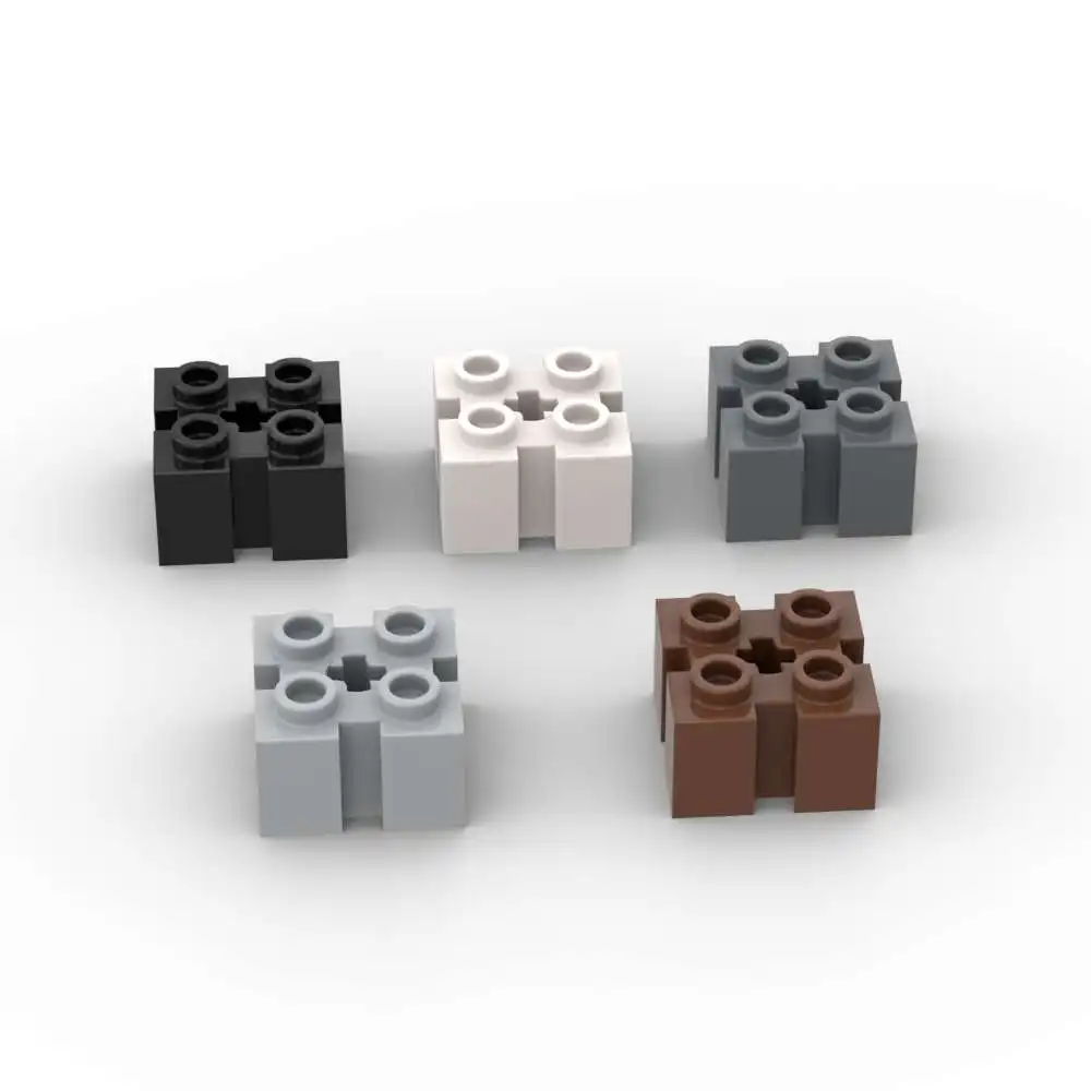 Фото 90258 модифицированные строительные блоки MOC 2x2, 10 шт., набор с каналами, отверстия для оси, кирпичи, головоломка из частиц, игрушки для детей, подарки для детей на день рождения №1