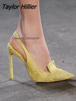fashion new pointed toe shallow mouth pumps sexy back strap stilettos catwalk fashion womens shoes summer large size 43