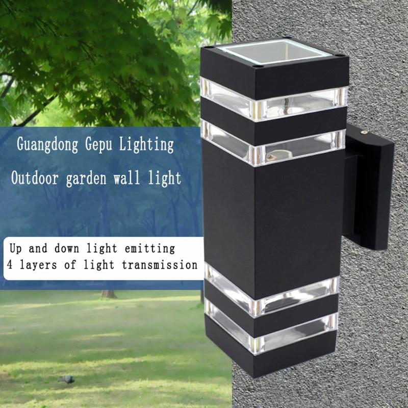 

Waterproof Outdoor LED Square Up/Down Light Black Modern Waterproof Porch Light for Hallway Living Room Bedroom Garden