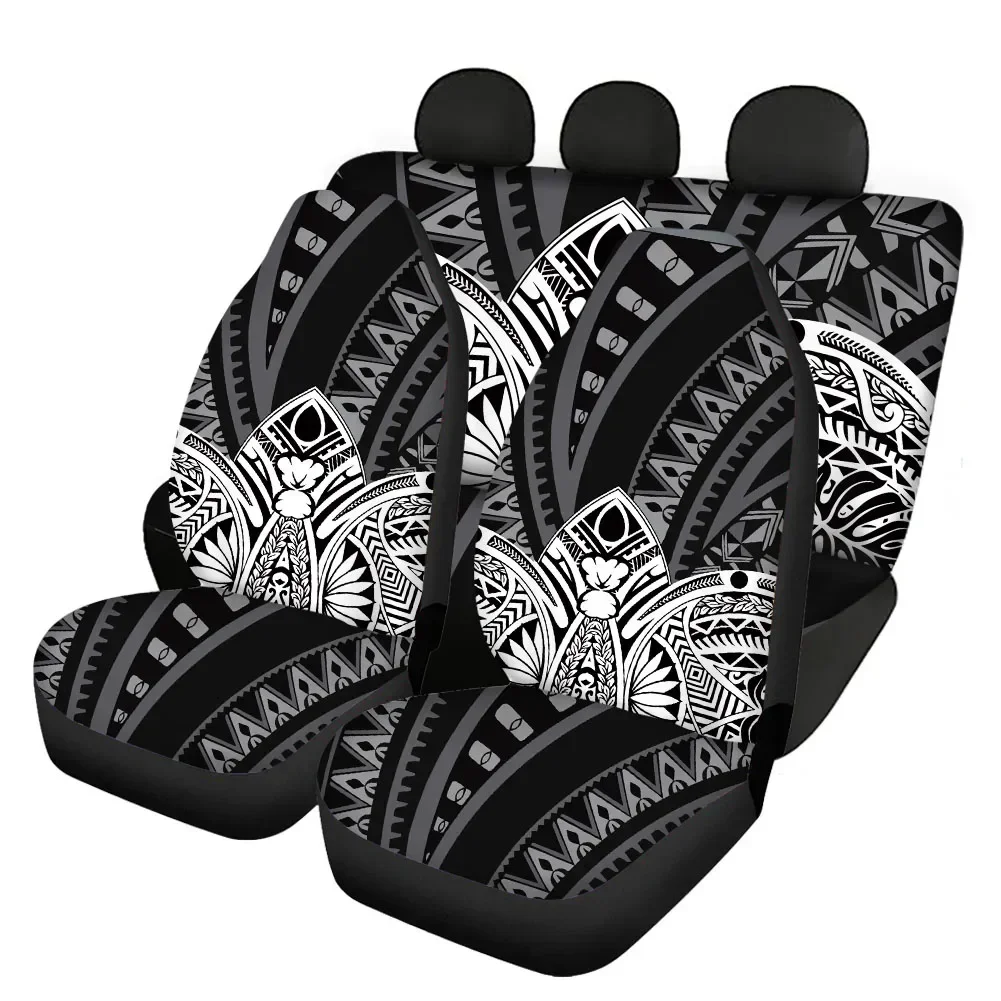 Samon Design Polynesian Printed Slip-Resistant Comfortable Front/Back Car Interior Seats Protector Easy to Install