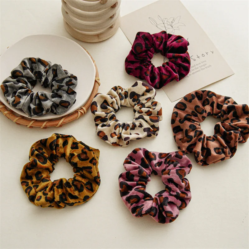 

NEW Elegant Leopard High Quality Scrunchies Elastic Hair Bands For Gift Ponytail Holder Fashion Headwear Hair Accessories