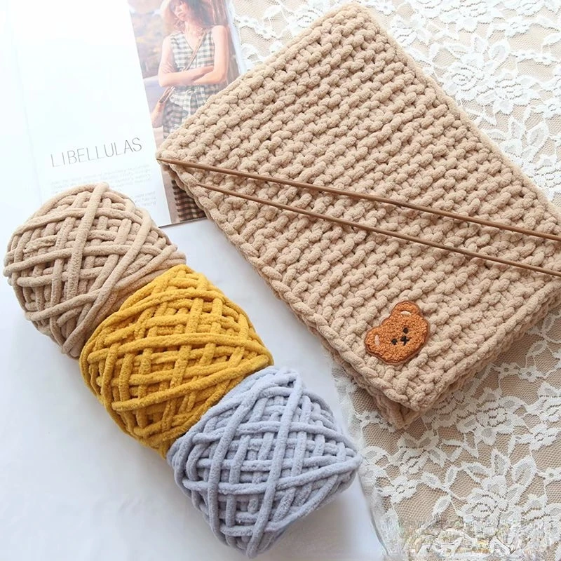 

100g/Ball Soft Milk Cotton Blends Polyester Blended Chenille Wool Yarn Chunky For Hand Knitting DIY Crochet Hat Scarf Thread Fur