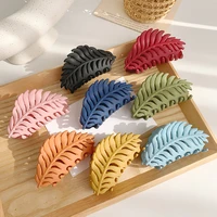 korean large leaf hair claw clip matte plastic crab hair clips for women girls bathing hairpin ladies barrettes hair accessories