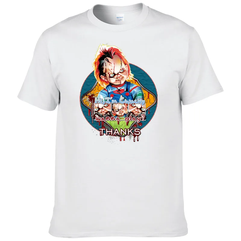 

Chucky O-neck T Shirt Men Fashion Tshirt Summer Cotton Short Sleeve Homme Tops Tee T-shirt Unisex Clothing