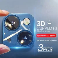 3pcs 3d curved tempered glass camera lens protector case cover on for iphone13 pro max aifon 13pro 13mini coque fundas