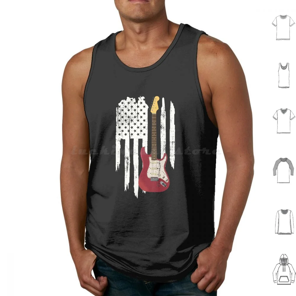

Vintage Guitar Patriotic American Flag Tank Tops Vest Sleeveless Guitar Guitars Guitar Player Acoustic Guitar Electric Guitar