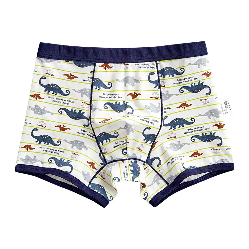 

4pcs Boys'Underwear Kids Cotton Boxer Briefs 1-12T Kids Underpants Teens Cartoon Dinosaur Print Fashion Skinny Breathable Pants