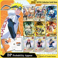 KAYOU Original Naruto Cards Youth Roll Gift Box Anime Naruto Peripheral Medal Kids Toy 3D Holographic Ultra Rare Card Collection